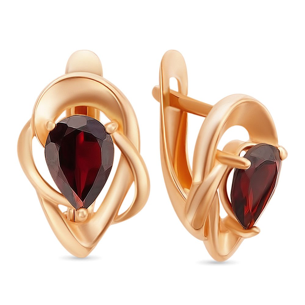 

Серьги из красного золота с гранатом 585Gold 202005773, 202005773
