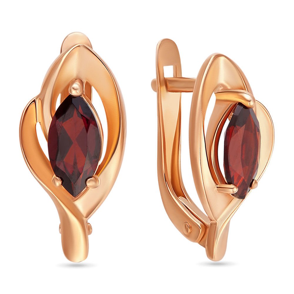 

Серьги из красного золота с гранатом 585Gold 202005762, 202005762