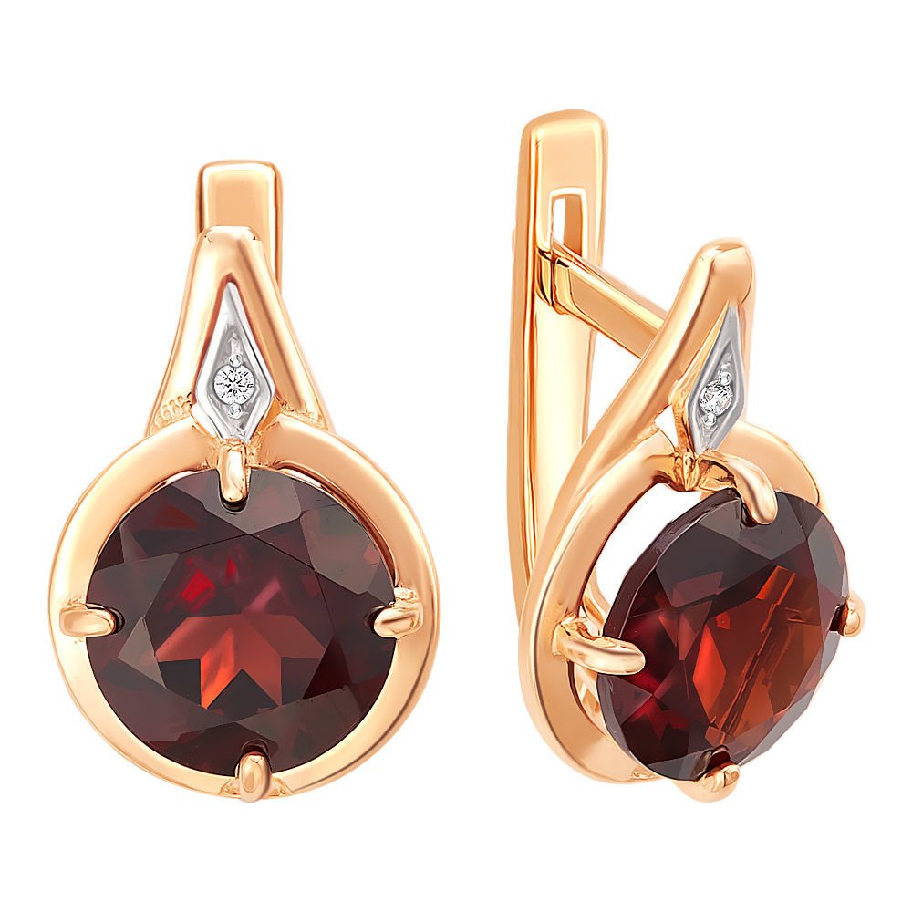 

Серьги из красного золота с гранатом 585Gold 202005718, 202005718