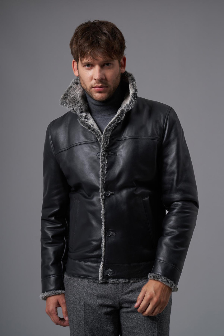 Кожаная куртка мужская Deri Company BD02212 черная XL (товары доставляются из-за рубежа)