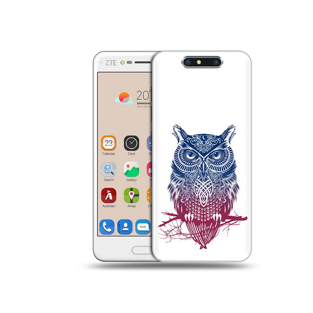 

Чехол MyPads Tocco для ZTE Blade V8 хиппи сова (PT100217.451.664), Прозрачный, Tocco