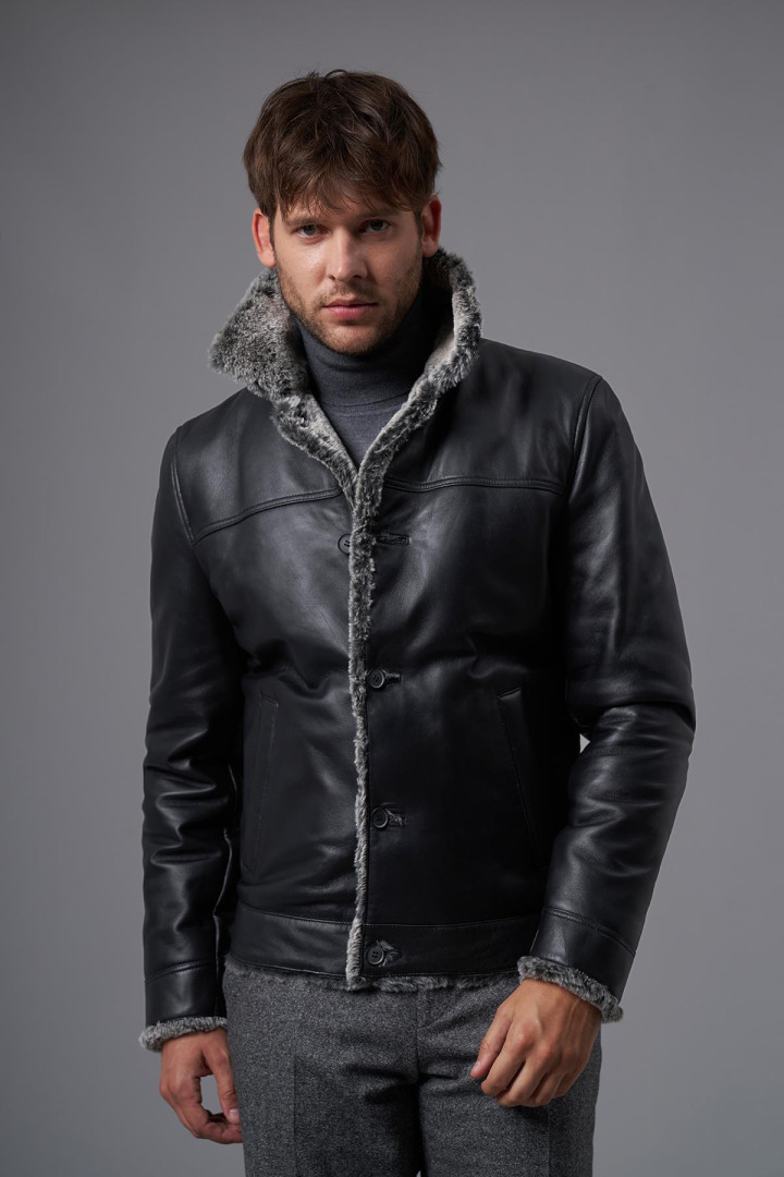 

Кожаная куртка мужская Deri Company BD02212 черная M (товары доставляются из-за рубежа), BD02212