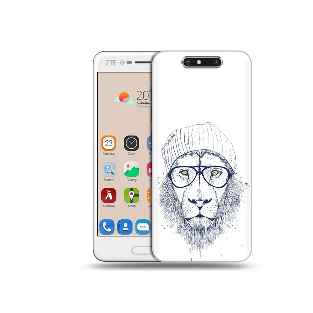 

Чехол MyPads Tocco для ZTE Blade V8 хиппи лев (PT100217.451.663), Прозрачный, Tocco