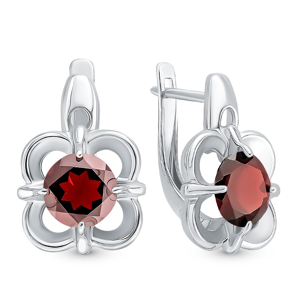 

Серьги из серебра с гранатом 585Gold 702008398, 702008398
