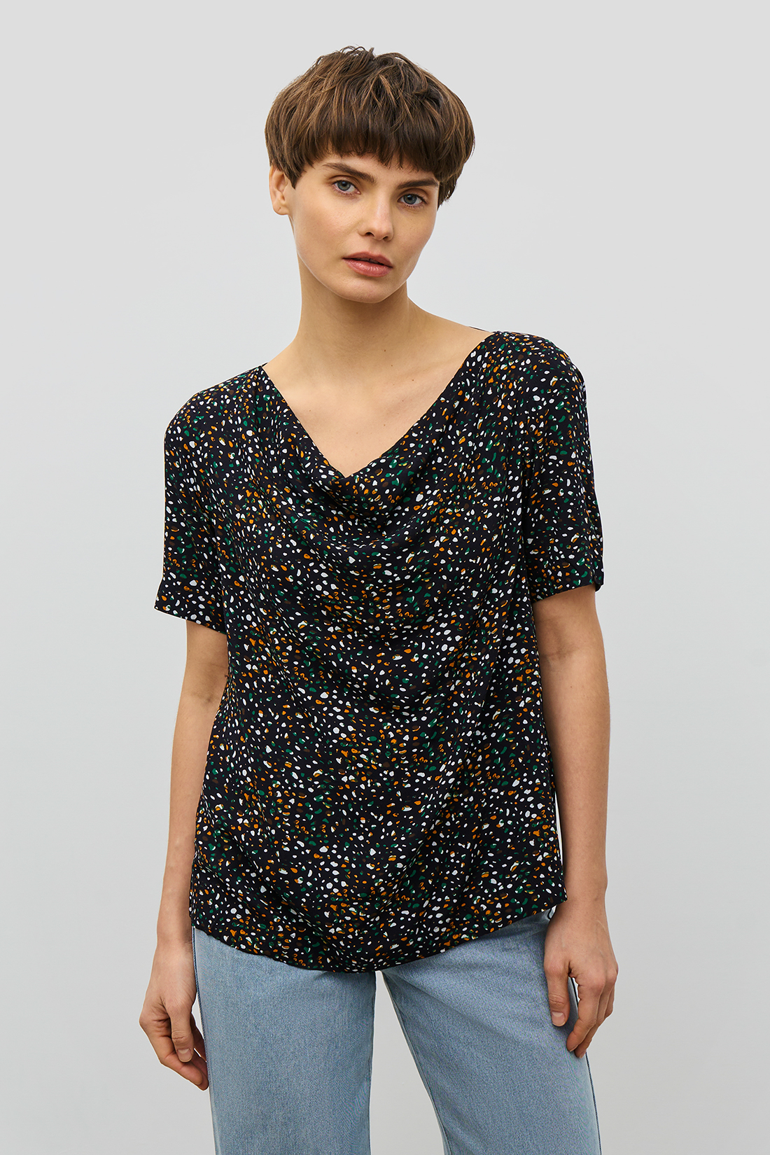 

Блуза женская Baon B1923018 синяя 2XL, Синий, B1923018