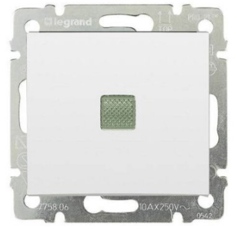 

Выключатель "Legrand" Valena белый 1кл с подсветкой 774410 без рамки