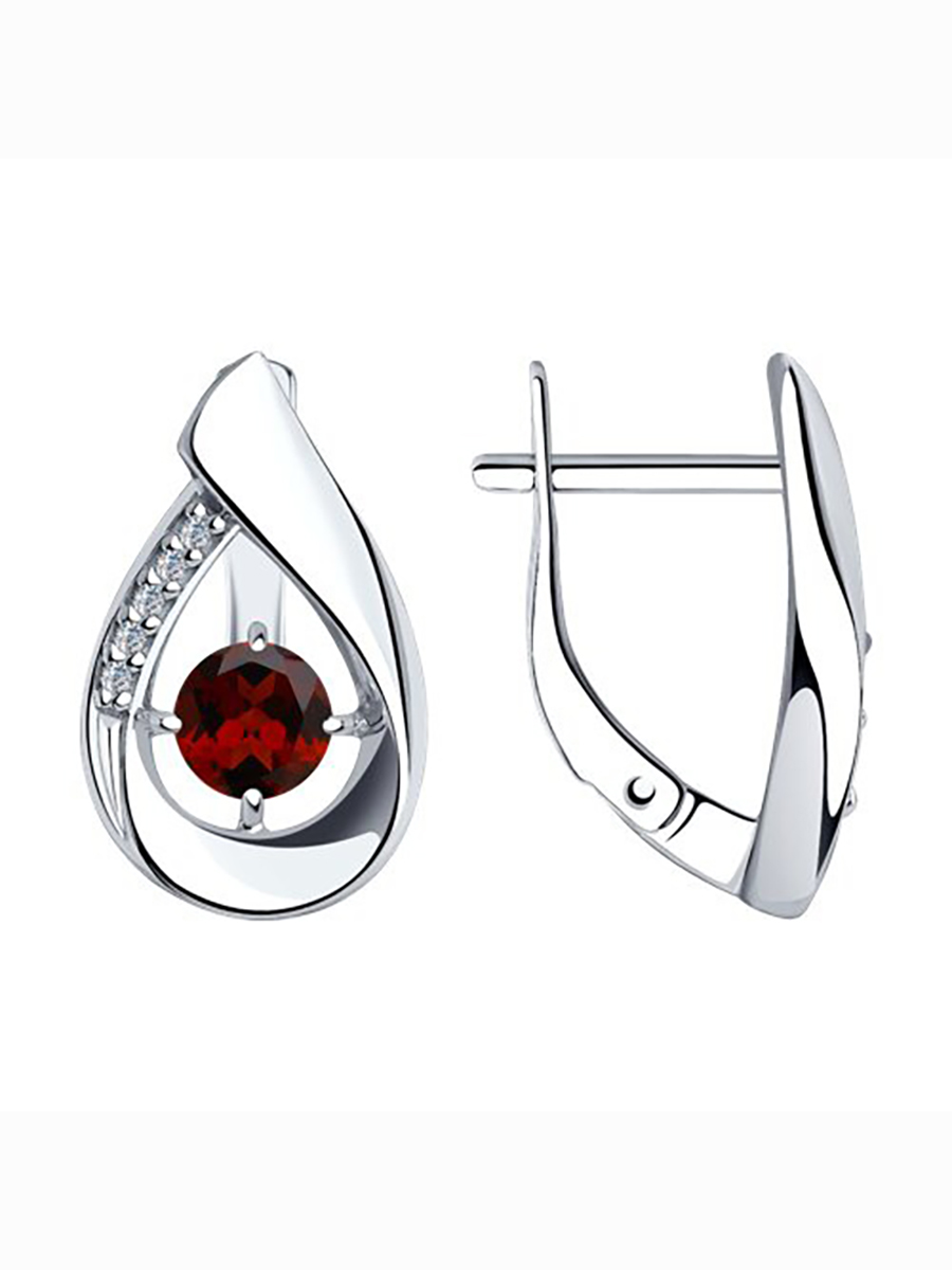

Серьги из серебра 585Gold 702008391, гранат, 702008391