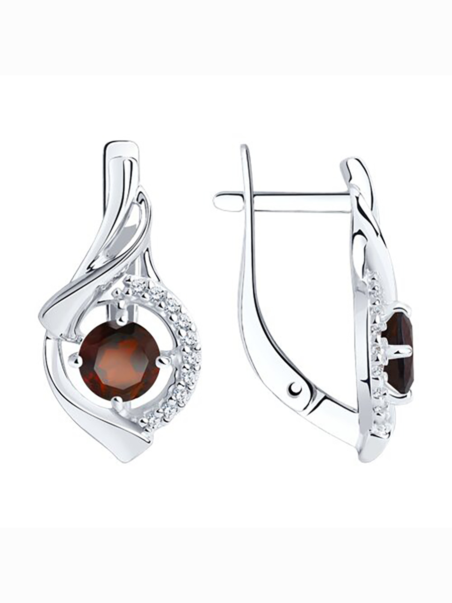 

Серьги из серебра 585Gold 702008386, гранат, 702008386