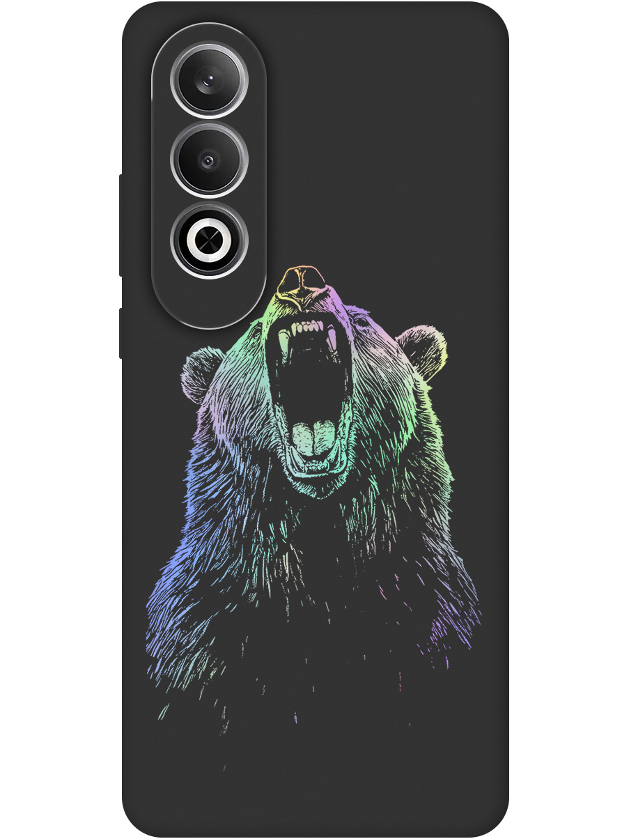 

Силиконовый чехол на OnePlus Nord CE4 с принтом "Медведь Гризли" матовый черный, Черный;серебристый, 782628813