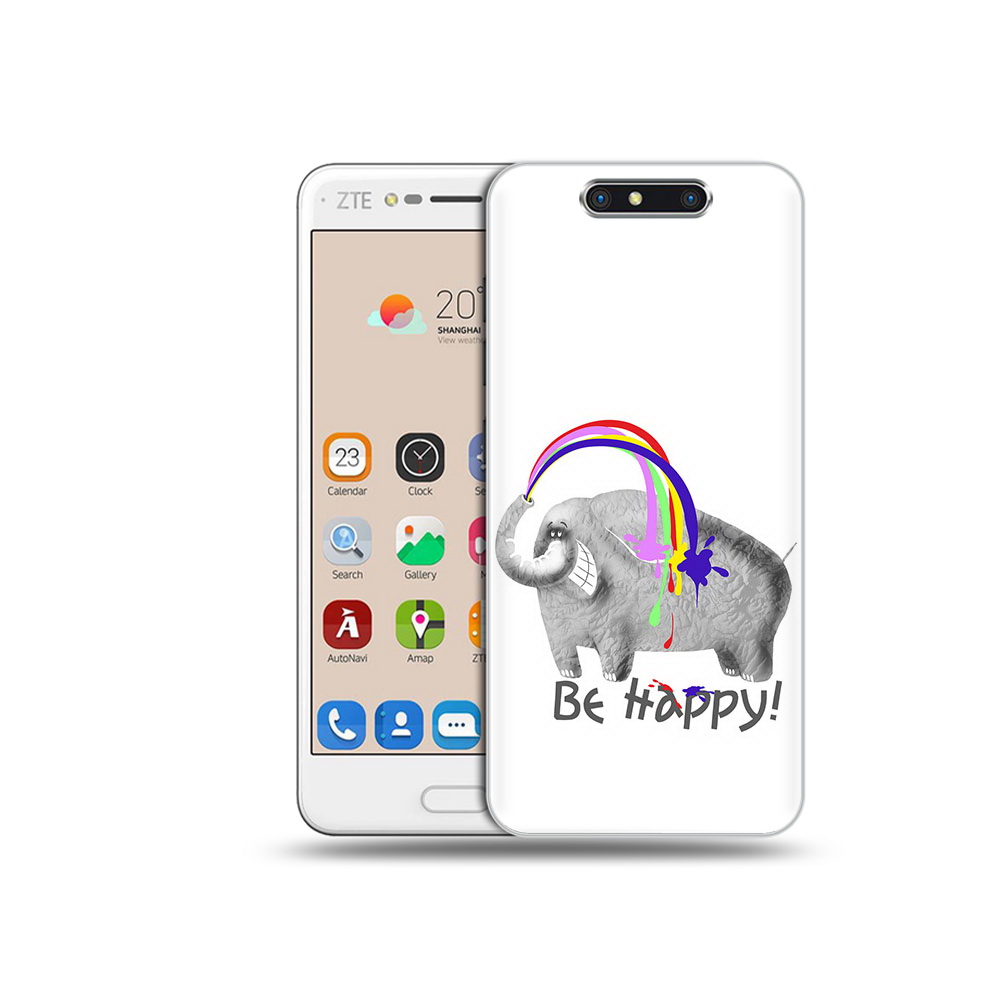 

Чехол MyPads Tocco для ZTE Blade V8 счастливый слон (PT100217.451.632), Прозрачный, Tocco
