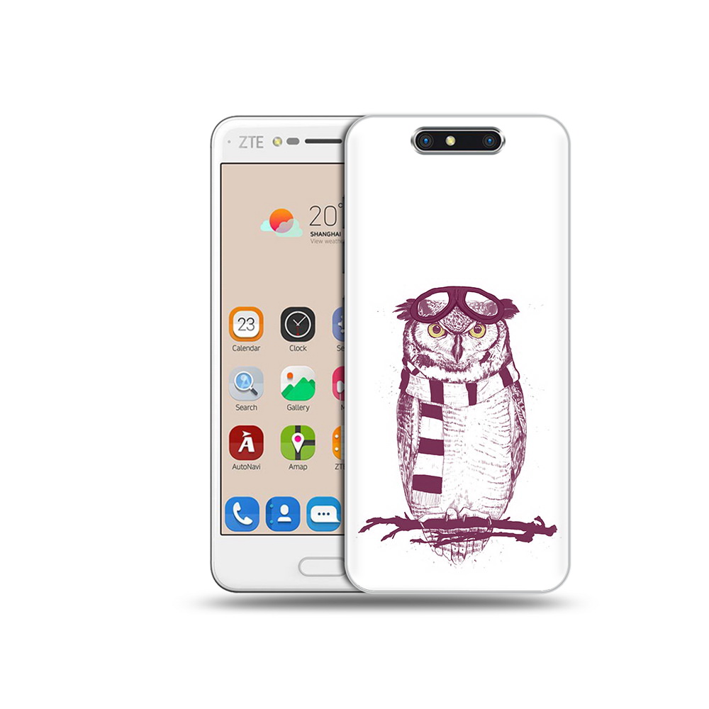 

Чехол MyPads Tocco для ZTE Blade V8 сова-летчик (PT100217.451.612), Прозрачный, Tocco