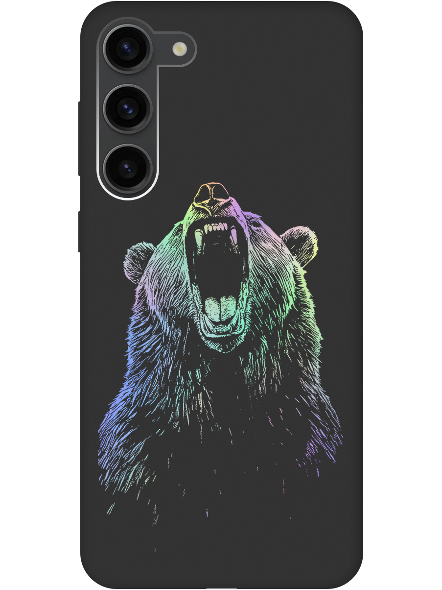 

Силиконовый чехол на Samsung Galaxy S23+ с принтом "Медведь Гризли" матовый черный, Черный;серебристый, 767959313