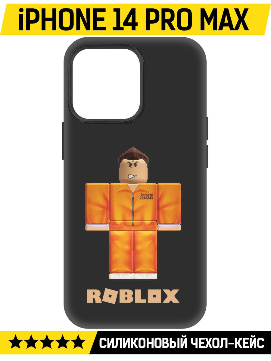 

Чехол-накладка Софт Roblox-Заключенный для iPhone 14 Pro Max, Черный