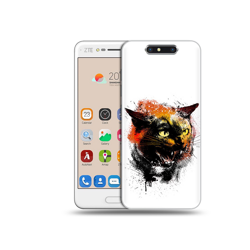 

Чехол MyPads Tocco для ZTE Blade V8 сиамский кот (PT100217.451.598), Прозрачный, Tocco