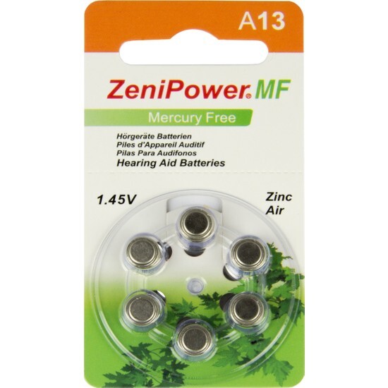 Набор батареек ZeniPower для слуховых аппаратов, тип 13