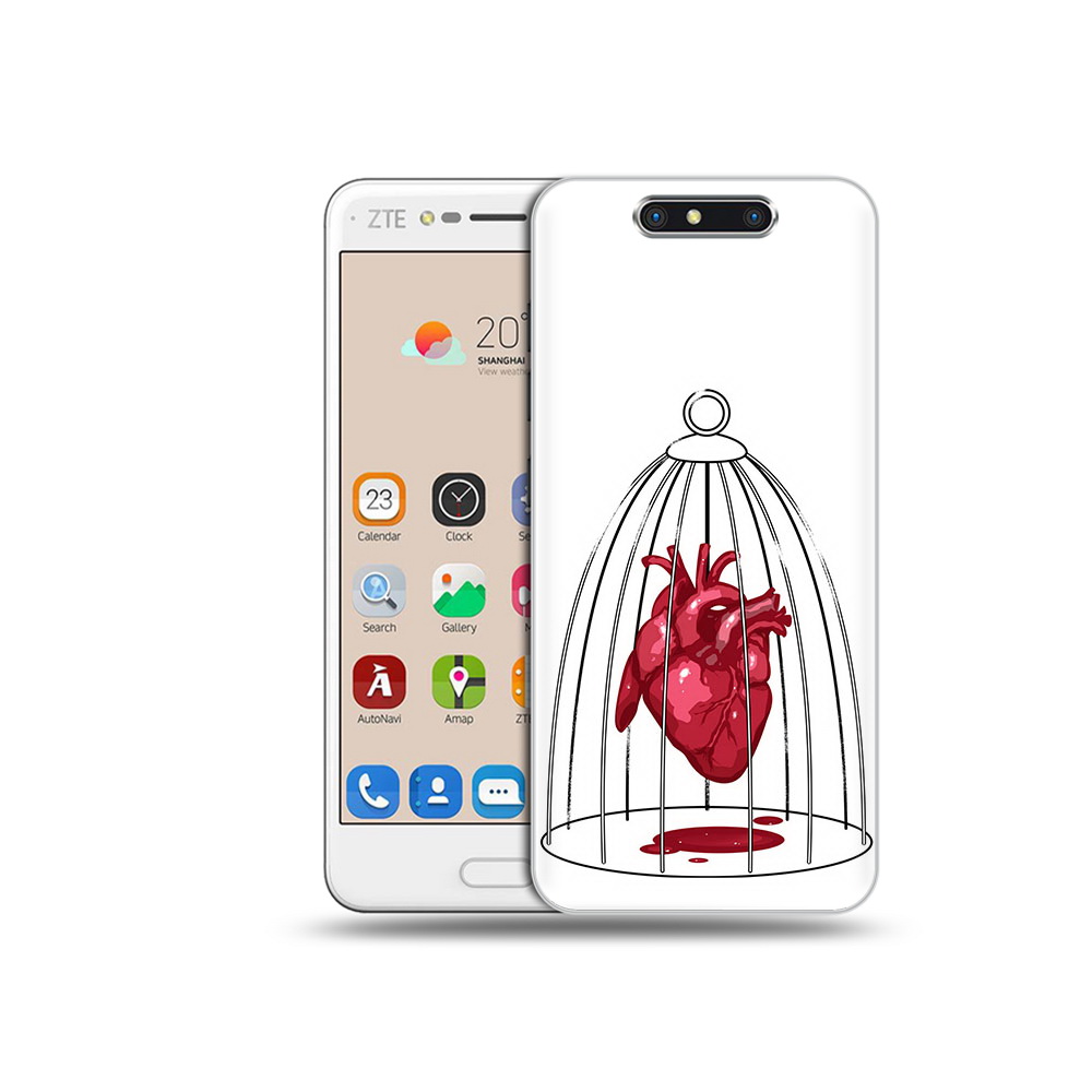 Чехол MyPads Tocco для ZTE Blade V8 сердце в клетке (PT100217.451.597)