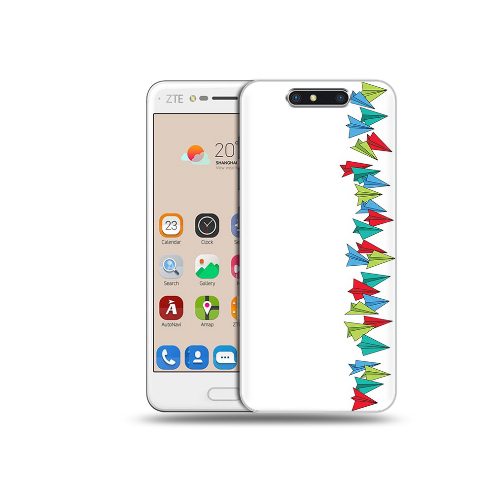 

Чехол MyPads Tocco для ZTE Blade V8 самолетики из листочков (PT100217.451.593), Прозрачный, Tocco