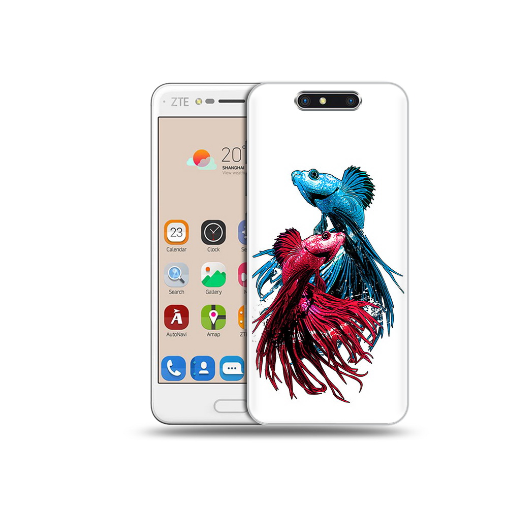 

Чехол MyPads Tocco для ZTE Blade V8 рыбы петушки (PT100217.451.592), Прозрачный, Tocco