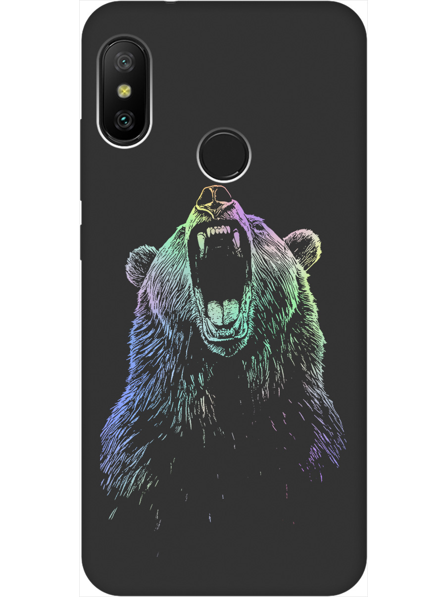 

Силиконовый чехол на Xiaomi Mi A2 Lite / Redmi 6 Pro с принтом матовый черный 848918, Черный;серебристый, 718586913