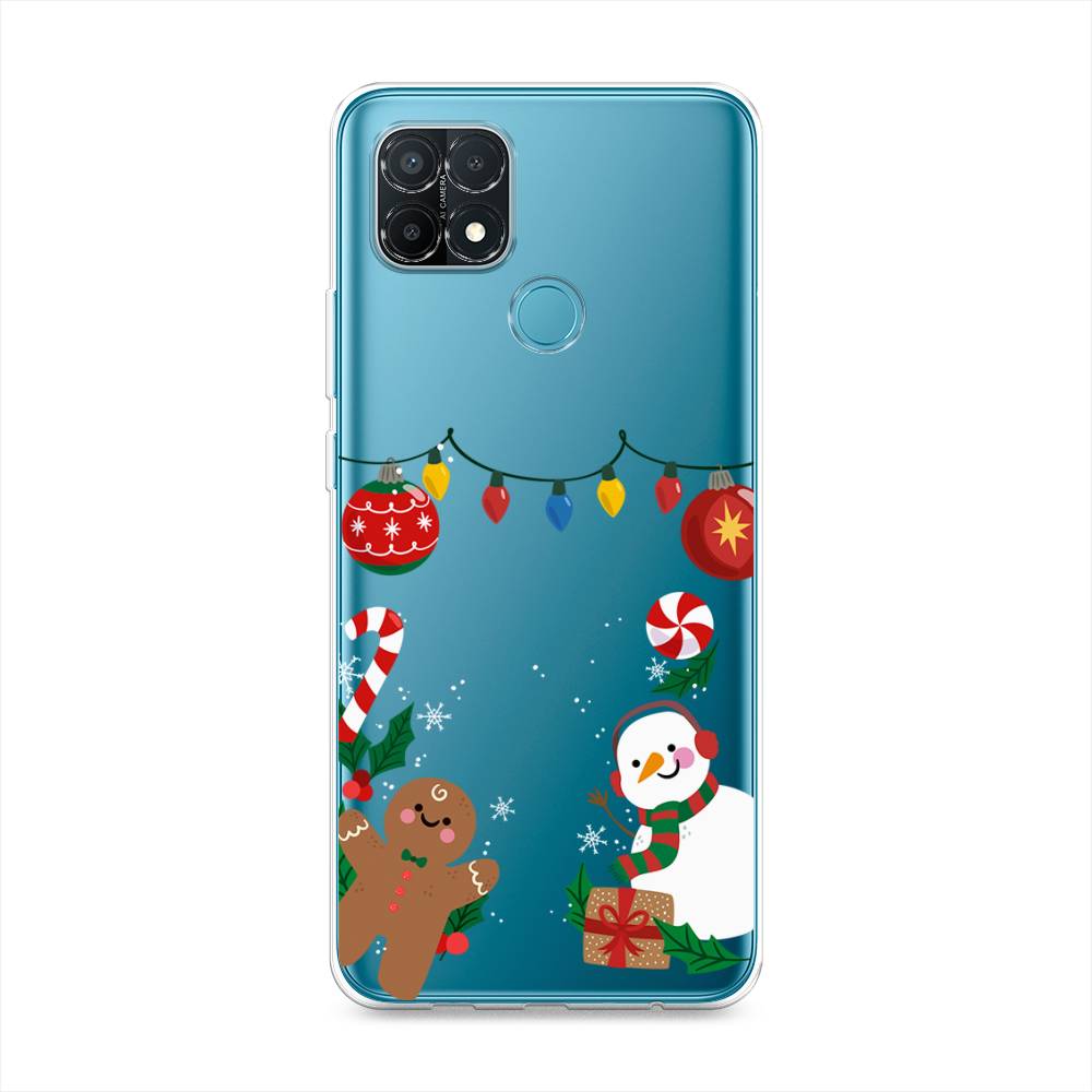 

Чехол на Oppo A15 "Новогоднее настроение", Коричневый;красный;зеленый, 255650-5