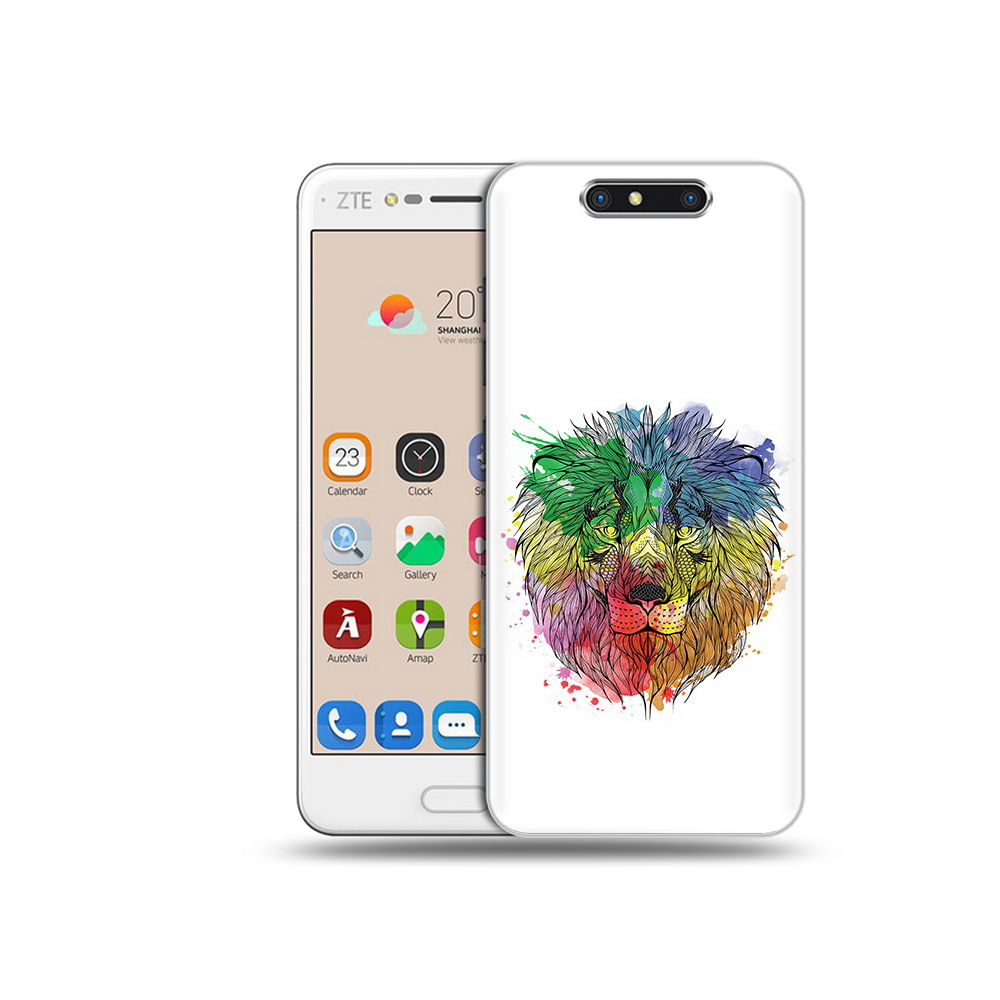 Чехол MyPads Tocco для ZTE Blade V8 разноцветный гордый лев (PT100217.451.573)