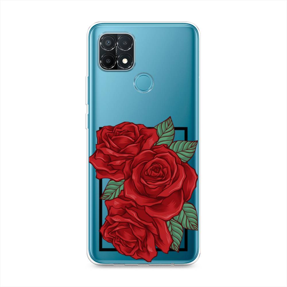 

Чехол на Oppo A15 "Три алые розы", Красный, 255650-2