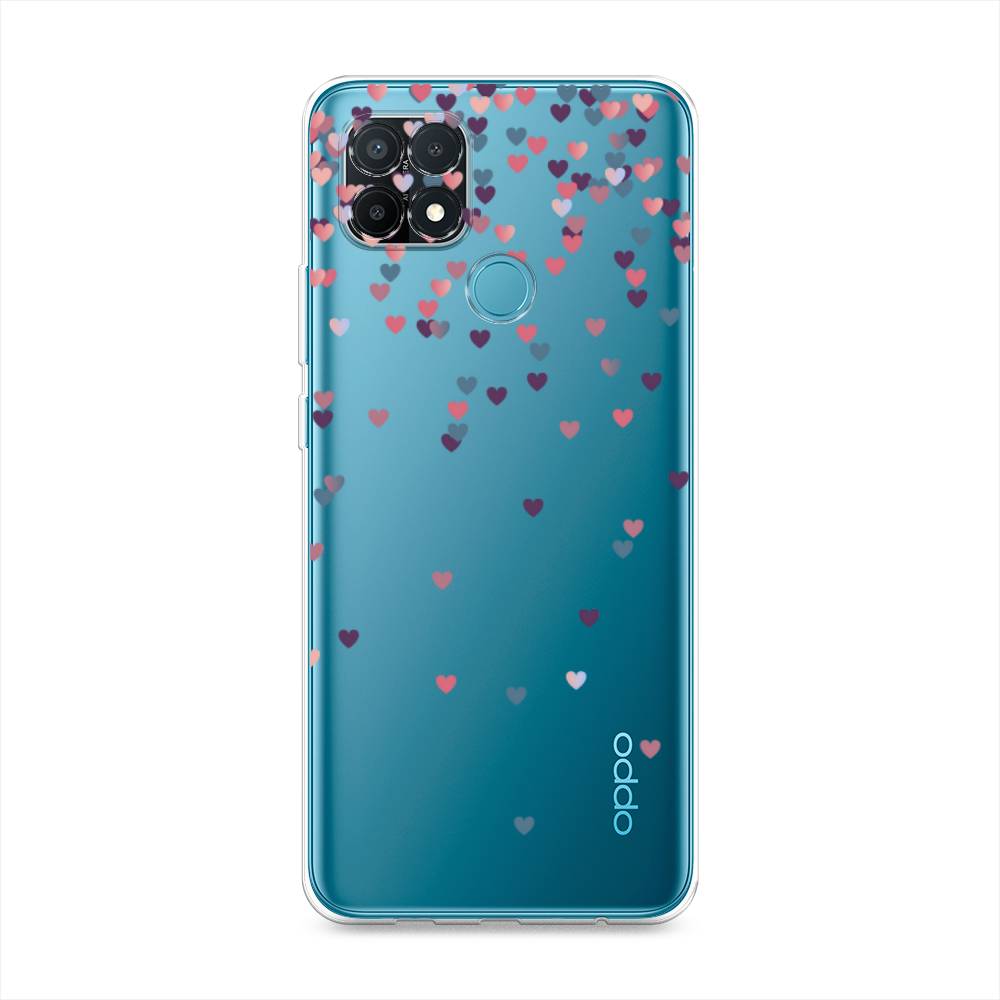 

Чехол на Oppo A15 "Посыпка сердечки", Розовый;фиолетовый, 255650-3