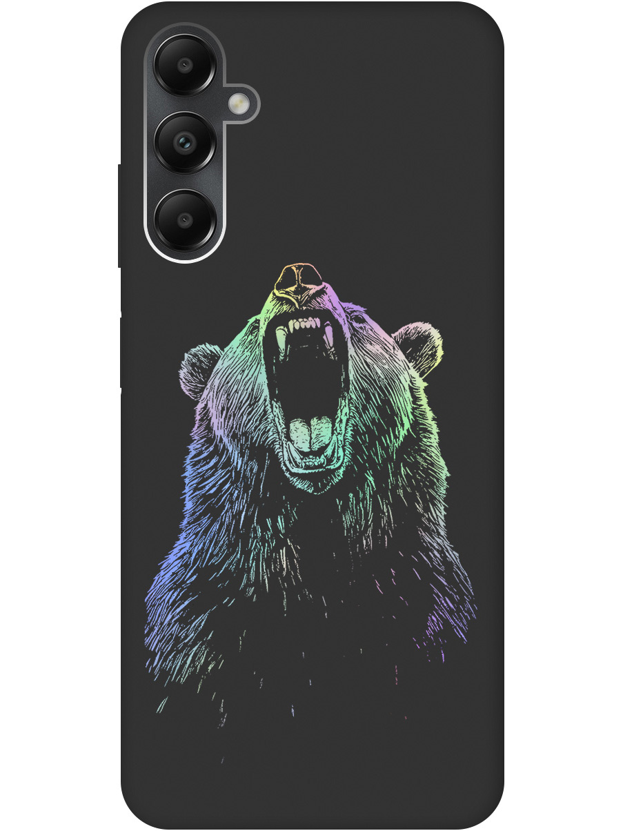

Силиконовый чехол на Samsung Galaxy A05s с принтом "Медведь Гризли" матовый черный, Черный;серебристый, 776583713