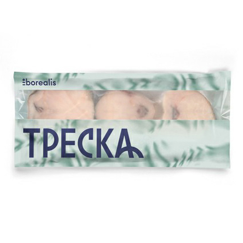 

Треска Borealis замороженная с кожей стейк 600 г