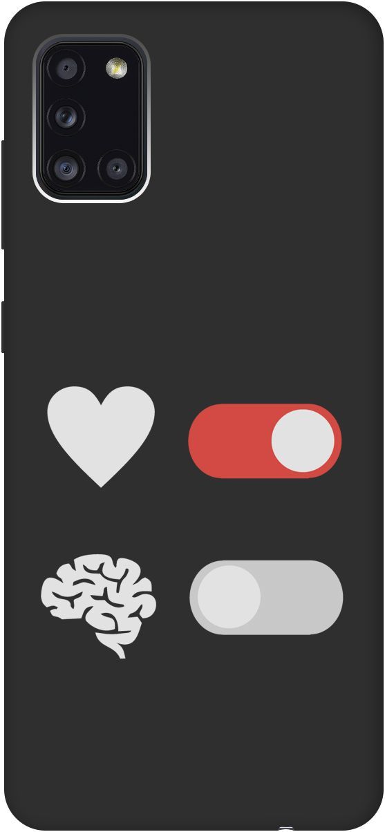

Матовый чехол на Samsung Galaxy A31 "Brain Off W" черный, Черный;белый, 8411