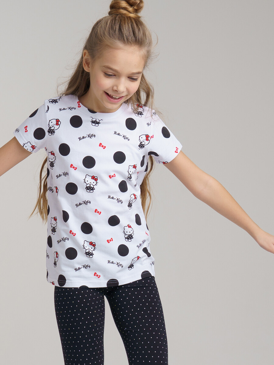 

Пижама детская PlayToday 120121905, цвет белый, черный, размер 146, 120121905