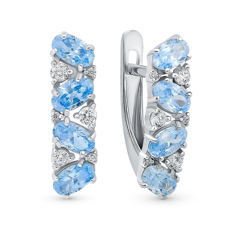 

Серьги из серебра 585Gold 702011266, фианит, 702011266