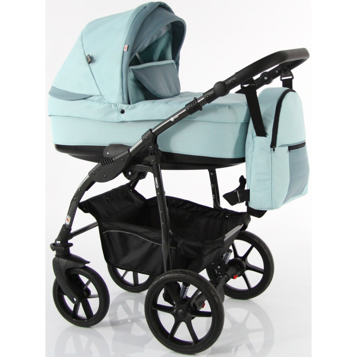 Коляска SevillaBaby Unico 2 в 1 Голубой/Серо-голубая экокожа
