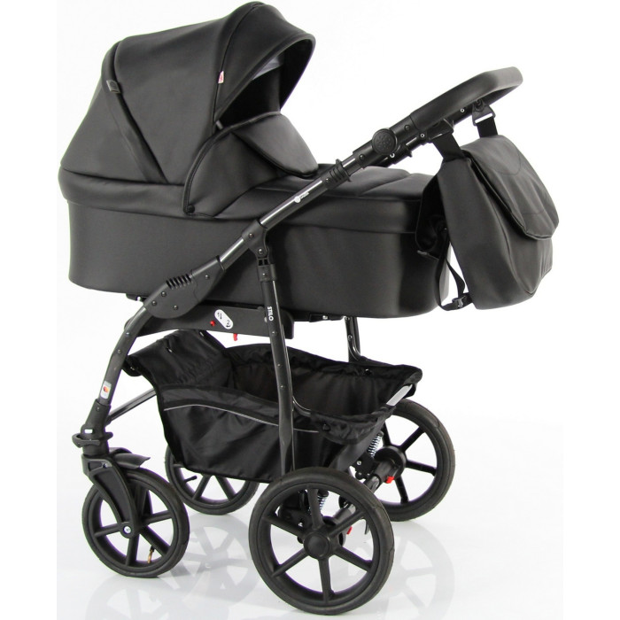 Коляска SevillaBaby Stilo 2 в 1 Черный экокожа