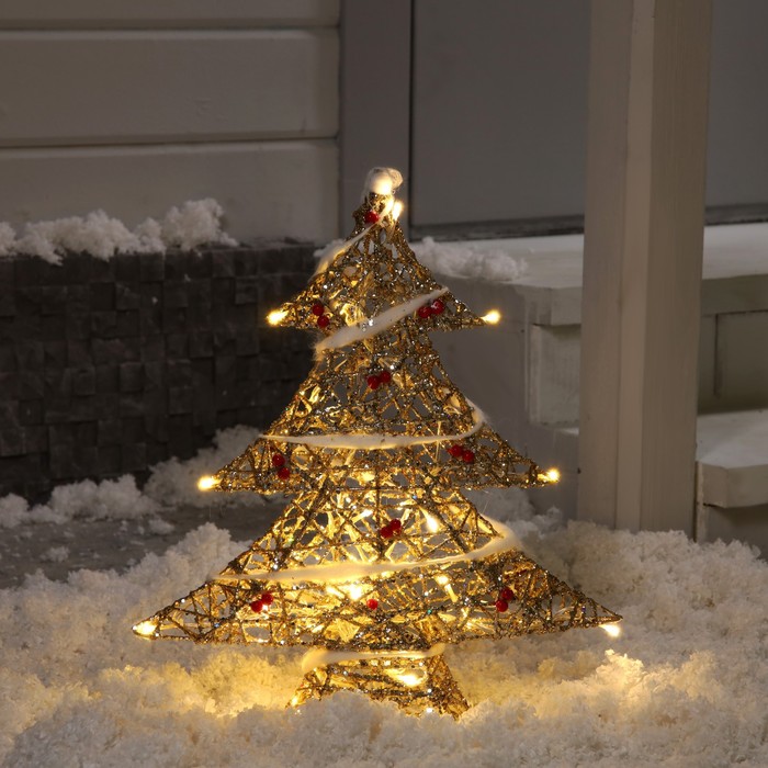 

Световая фигура Luazon Lighting Елка с ягодами 5049760 белый теплый, Елка с ягодами