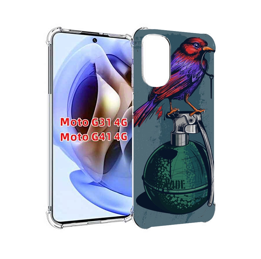 

Чехол MyPads птица с гранатой для Motorola Moto G31 4G / G41 4G, Прозрачный, Tocco