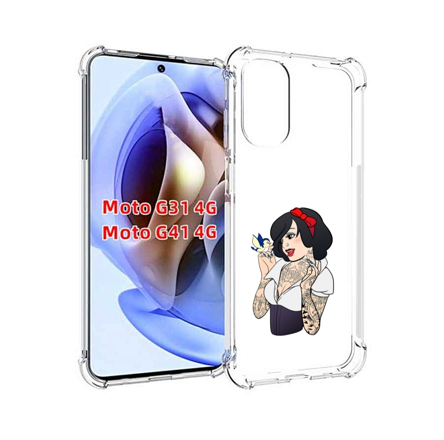 

Чехол MyPads принцесса-тату женский для Motorola Moto G31 4G / G41 4G, Прозрачный, Tocco