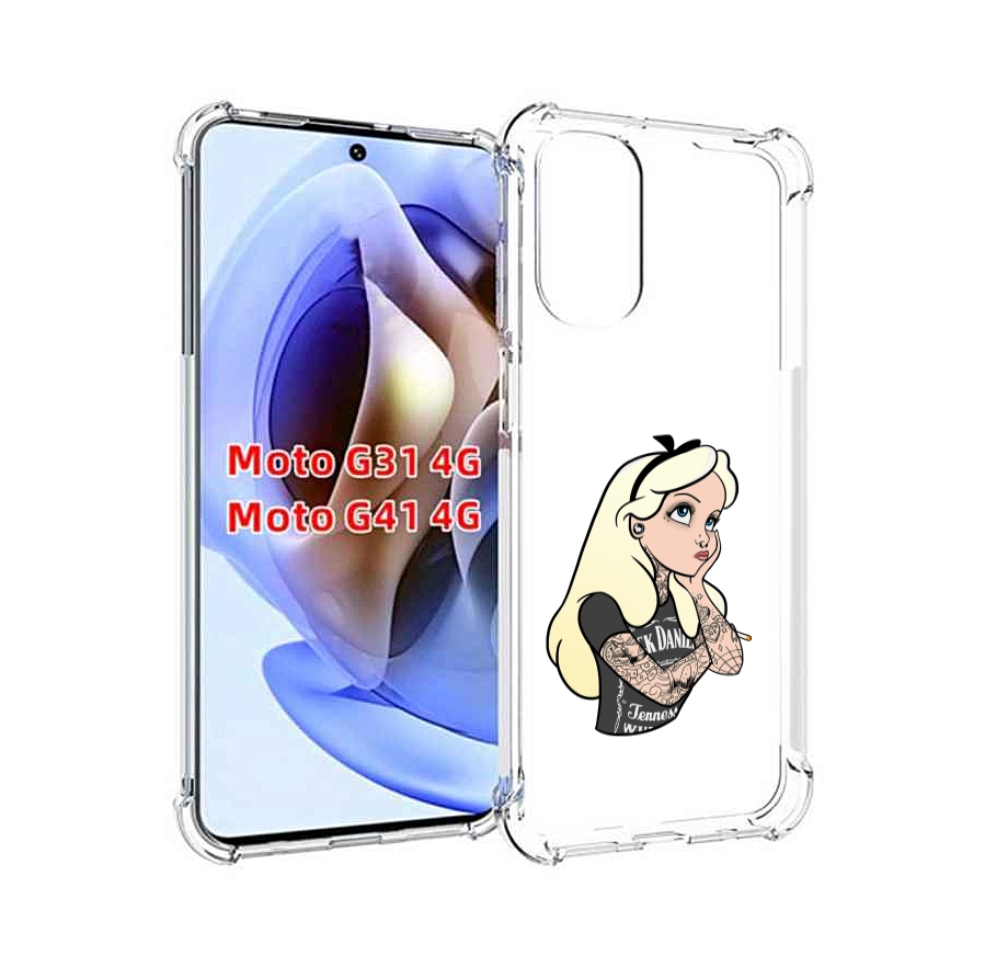 

Чехол MyPads принцесса-в-татуировках женский для Motorola Moto G31 4G / G41 4G, Прозрачный, Tocco