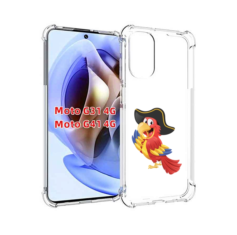 

Чехол MyPads попугай-пират для Motorola Moto G31 4G / G41 4G, Прозрачный, Tocco