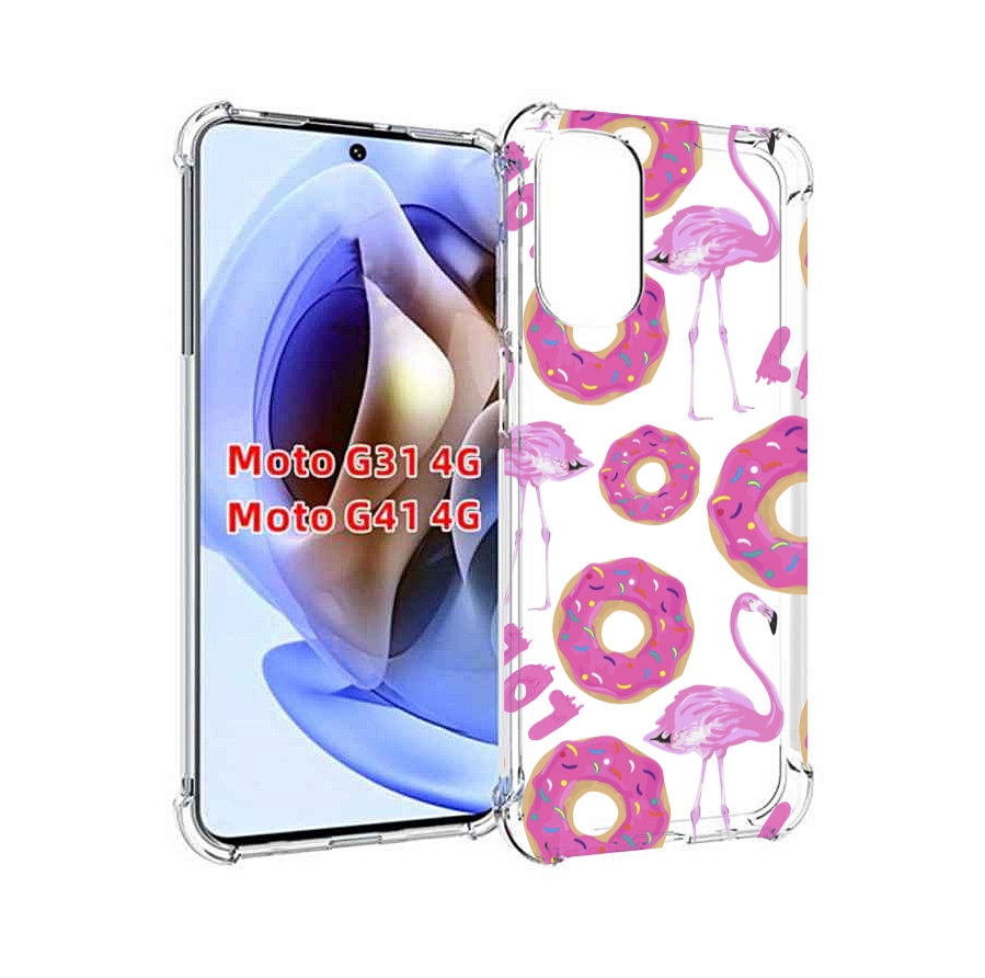 

Чехол MyPads пончики-фламинго для Motorola Moto G31 4G / G41 4G, Прозрачный, Tocco