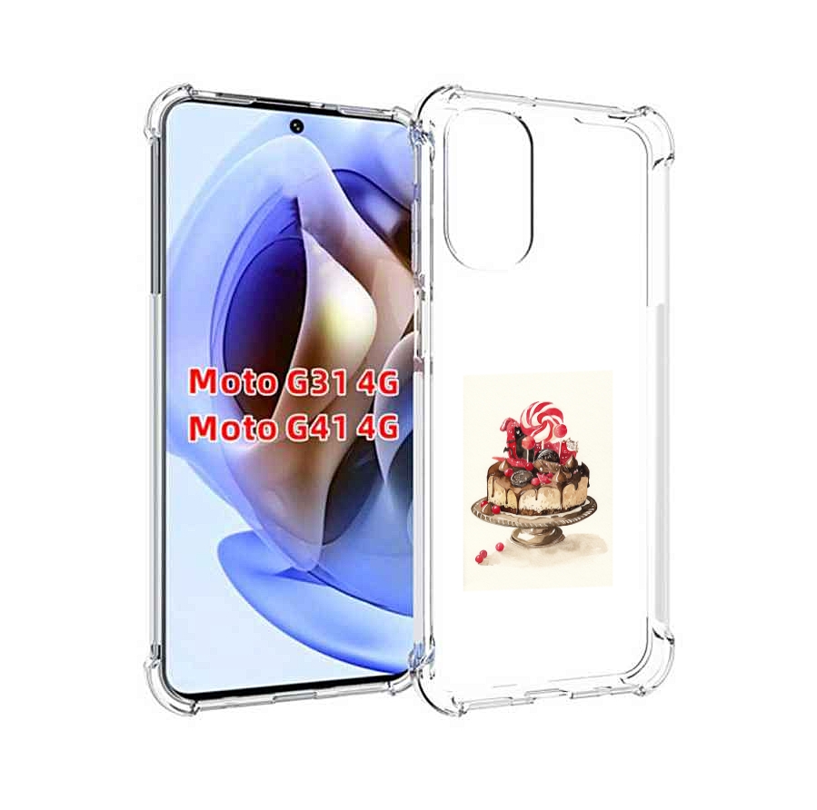 

Чехол MyPads вкусный торт для Motorola Moto G31 4G / G41 4G, Прозрачный, Tocco