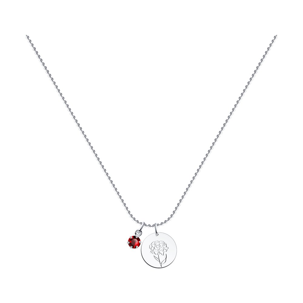 

Колье из серебра с кристаллом 45 см SKLV 94070477, 94070477