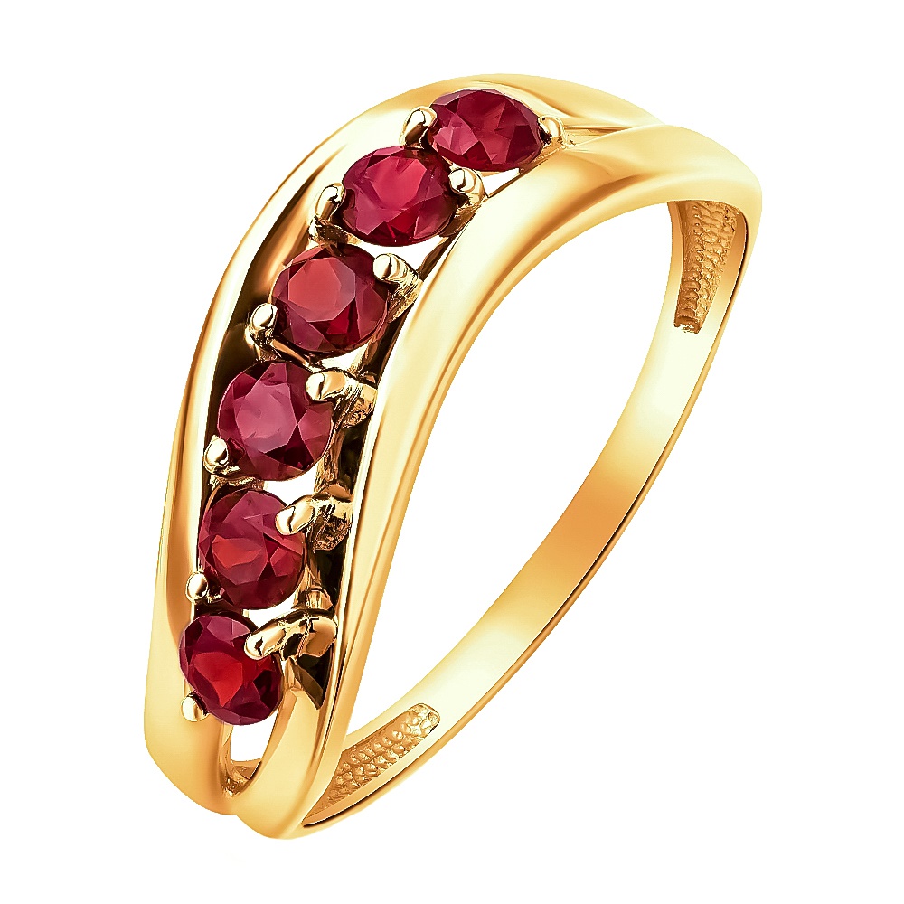 

Кольцо женское из красного золота с гранатом 585Gold 201012541, р, 201012541