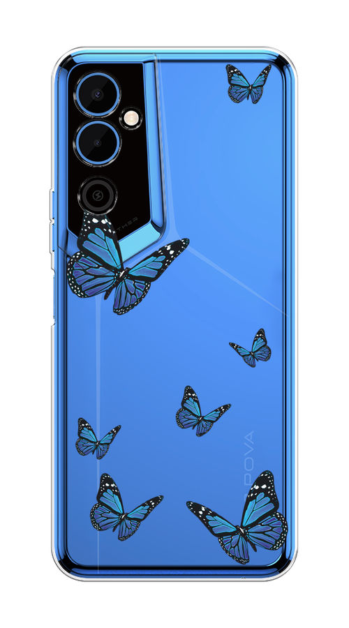 

Чехол на Tecno Pova Neo 2 "Blue butterflies", Синий;черный, 302450-1