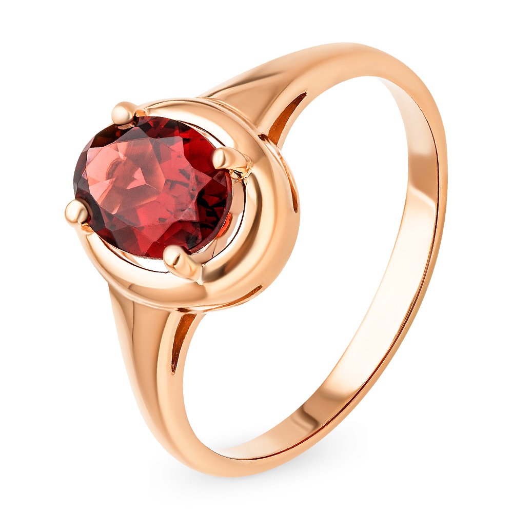 

Кольцо женское из красного золота с гранатом 585Gold 201012789, р. 18, 201012789