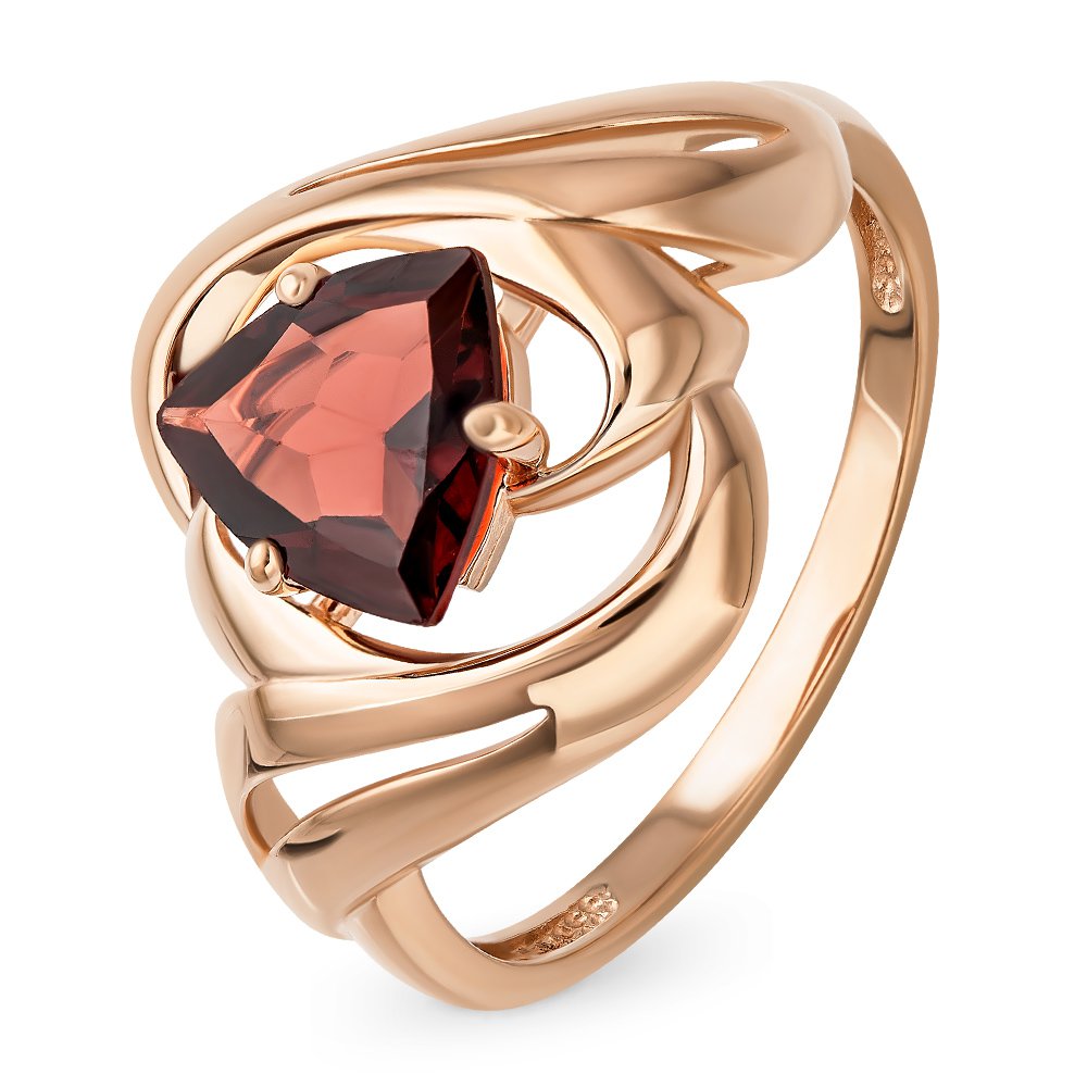 

Кольцо женское из красного золота с гранатом 585Gold 101012780, р. 18,5, 101012780