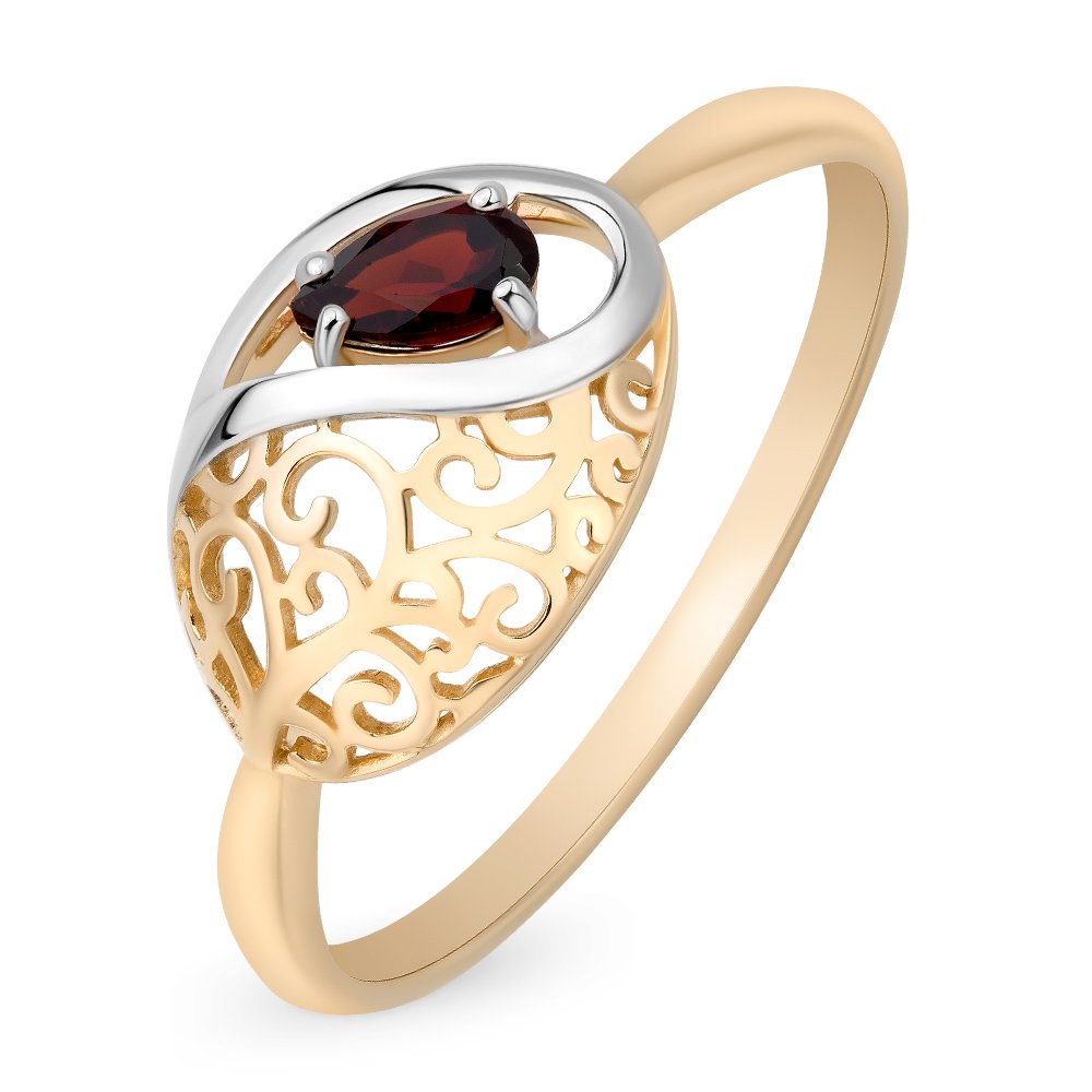 

Кольцо женское из красного золота с гранатом 585Gold 201012179, р. 18,5, 201012179