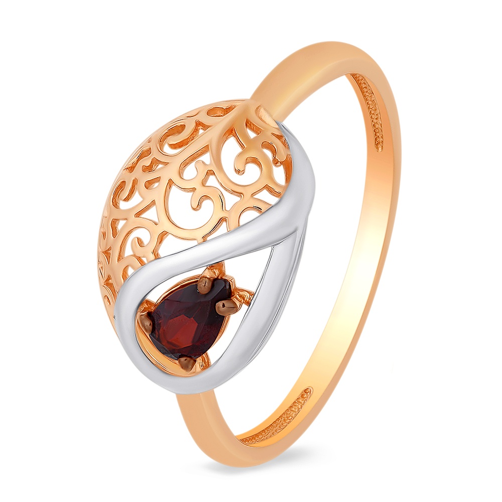 

Кольцо женское из красного золота с гранатом 585Gold 201012179, р. 17,5, 201012179