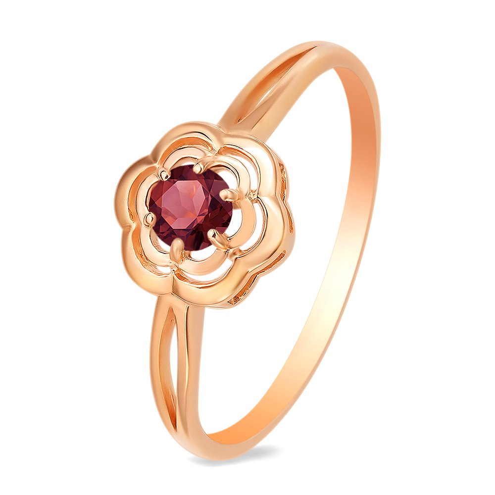 

Кольцо женское из красного золота с гранатом 585Gold 201012005, р, 201012005