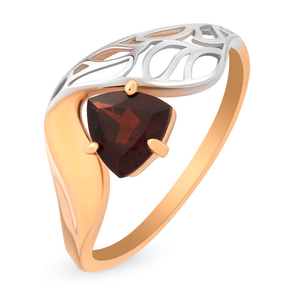 

Кольцо женское из красного золота с гранатом 585Gold 201007810, р. 19,5, 201007810